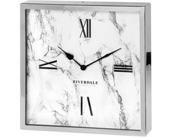 Riverdale Tafelklok Chuck marble zilver 30cm