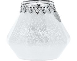 Riverdale - waxinelichtjeshouder - Sfeerlicht - Glow - wit - H14 cm - Ø 15 cm - glas