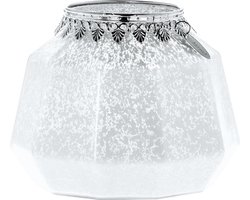 Riverdale - waxinelichtjeshouder - Sfeerlicht - Glow - wit - H14 cm - Ø 18 cm - glas