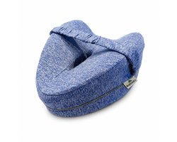 Riverwell kniekussen voor in bed - Orthopedisch beenkussen voor zijslapers - Traagschuim met elastische band - Afneembare wasbare hoes