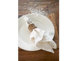 Riviera Maison - All I Want...  Napkin white - Servet - Wit - Katoen