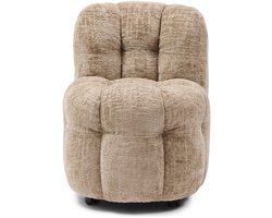 Riviera Maison Arosa Swivel Dining Chair Taupe - Polyester, Beukenhout - Taupe - 77.0x66.0x91.0 cm