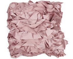 Riviera Maison Ballad Ruffle Pillow Cover 50x50 - Polyester - Mauve - 45.0x45.0x0.5 cm