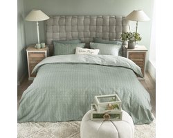 Rivièra Maison - Bambu dekbedovertrek - Lits-Jumeaux - 240x200/220 cm - Grijs Groen