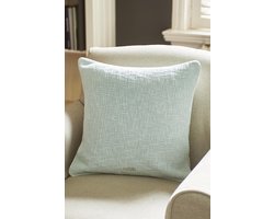 Riviera Maison Basic Bliss Pillow Cover - Kussenhoes - 50 x 50 - Mint - Katoen/Linnen