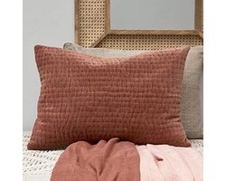 Riviera Maison Basic Bliss Quilt Pillow Cover Terra