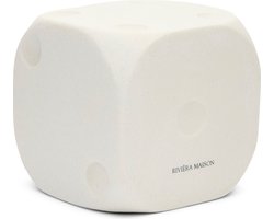 Riviera Maison Beeldje vierkant Wit - Dice Sculpture - Zand hars - (LxBxH) 10x10x10