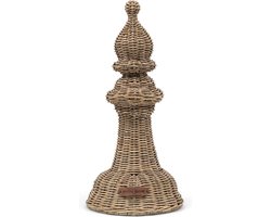 Riviera Maison Beeldjes Decoratie Naturel - Chess Bishop Schaakstuk - Rattan - (ØxH) 19x40