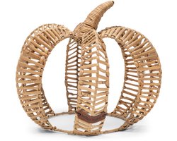Riviera Maison Beeldjes Decoratie Pompoen Naturel - Pumpkin Rieten Beeldje - Rattan - (ØxH) 32x24.5