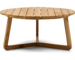 Riviera Maison Bijzettafel buiten - Lovina Outdoor Coffee Table Dia 80 - Teakhout - Bruin