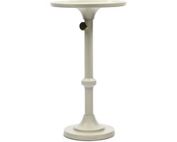 Riviera Maison Bijzettafel wit,verstelbaar in hoogte,ronde tafel - San Rafael Adjustable End Table White - Aluminium Dia 30