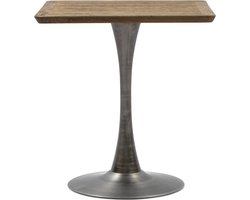 Riviera Maison Bistrotafel vierkant - Monteplier Bistro Table 70x70 - Gerecycled Eikenhout, IJzer - Zwart