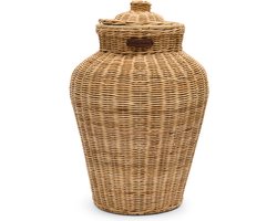 Riviera Maison Bloempot Rond Bruin - Ginger Jar Plantpot binnen - Rattan - (ØxH) 31x45
