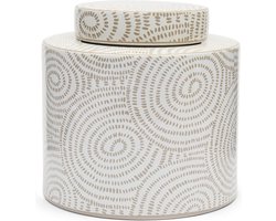 Riviera Maison Bloempot rond Wit - Blois Plantpot binnen, Decoratieve pot - Keramiek - (ØxH) 26x27