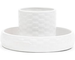 Riviera Maison Bloempot Voor Binnen Wit - Classic Double Planter