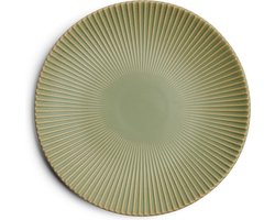 Riviera Maison Bord, ontbijtbord Mat, Servies, Tafeldecoratie voor eetkamer, keuken - Marseille Breakfast Plate - Groen - Keramiek - 1 stuk