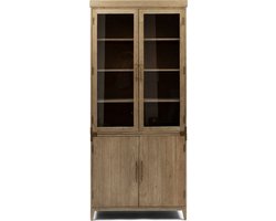Riviera Maison Buffetkast eiken - Brescia Cabinet - Gerecycled Eikenhout, Gehard Glas - Bruin