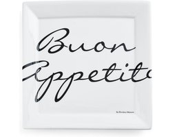 Rivièra Maison Buon Appetito Square Plate - Dinerbord - 26 x 26 cm - Wit