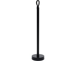 Riviera Maison Campbell Toilet Roll Holder - Aluminium - Zwart - 14.0x14.0x63.0 cm