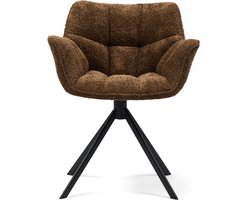 Riviera Maison Carnaby DAC Turn Leg Umber Brown - Polyester, IJzer - Umber Brown - 64.0x63.5x82.5 cm