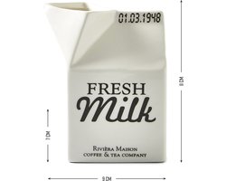 Rivièra Maison Carton Jar Milk - Melkkannetje - Wit