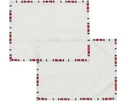 Riviera Maison Classic Christmas Placemat 2 pieces - Katoen - Wit - 40.0x40.0x1.0 cm