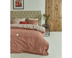 Rivièra Maison - Coughton Court dekbedovertrek - Effen - Tweepersoons - 200x200/220 cm - Steenrood