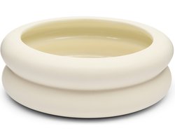 Riviera Maison Decoratieschaal rond Wit - Loivre Schaal dubbel - Porselein - (ØxH) 29x10