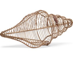 Riviera Maison Decoratieve Schelp, Rotan Zeeschelp Groot - Rustic Rattan 3D Seashell Decoration - Bruin - Rattan Lasio