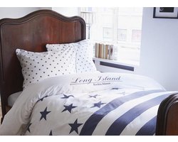 Rivièra Maison Dekbedovertrek Long Island - Tweepersoons - 200x200/220 cm - Navy