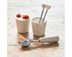 Riviera Maison Dessert schaaltje - Ice Cream Is Always A Good Idea Set - Wit