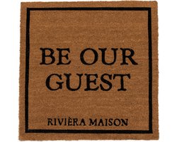 Riviera Maison Deurmat Binnen met Tekst 80x80 - RM Doormat Guest - Naturel