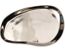 Riviera Maison Dienblad Organisch Zilver - Sierra Decoratieschaal Laag - Aluminium - (LxBxH) 43x28x4