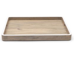 Riviera Maison Dienblad Rechthoek hout met handvaten - Macumba decoratief dienblad bruin