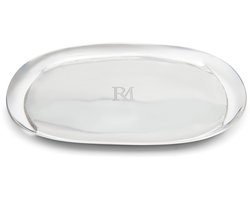 Riviera Maison Dienblad rond Zilver - RM Vernier Serveerblad 38x23, Decoratief blad - Aluminium