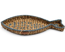 Riviera Maison Dienblad vis Naturel - Savino Serveerblad 50x20, Decoratief blad - Waterhyacint