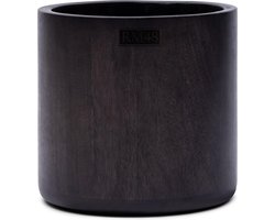 Riviera Maison Dock Island Flower Pot M - Mangohout - Black - 20.0x20.0x19.0 cm