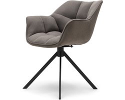 Rivièra Maison Draaibare Eetkamerstoel Carnaby Dark Taupe