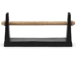 Riviera Maison East Village Kitchen Roll Holder - Aluminium, Hout - 14.0x8.5x32.0 cm