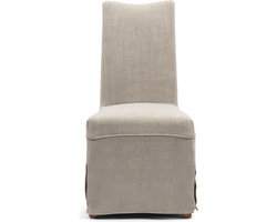 Riviera Maison Eetkamerstoel zonder armleuning - Monti DC Loose cover - Katoen, Viscose, Linnen, Rubberhout - Beige