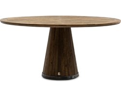 Riviera Maison Eettafel rond - Siroko Beach Dining Table Dia 160 - Gerecycled Eikenhout - Bruin