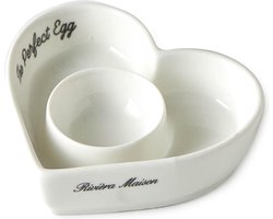 Riviera Maison eierdophouder, Eierdop hartvorm - 1 stuk, Servies, Tafeldecoratie voor eetkamer, keuken - The Perfect Heart Egg Cup - Wit - Porselein