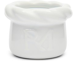 Riviera Maison Eierhouder Rond Wit - Elegant Eierdopjes, Serveren van eieren - Keramiek - (ØxH)5x4.5