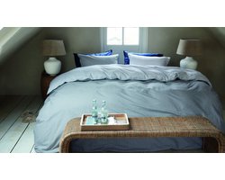 Rivièra Maison Emery dekbedovertrek - Lits-Jumeaux - 240 x 200/220 cm - Blauwgrijs