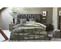 Riviera Maison Evergreen dekbedovertrek - Eenpersoons - 140x200/220 - Groen