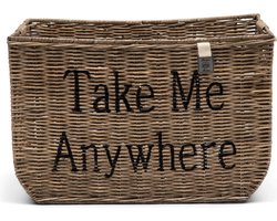 Riviera Maison Fietsmand Riet - Rustic Rattan Bicycle Basket Take Me Anywhere - Naturel