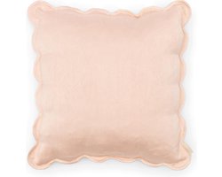 Riviera Maison Fleur Scallop Pillow Cover - Soft Pink - 50.0 x 50.0