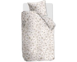 Riviera Maison Flowing Flowers dekbedovertrek - Eenpersoons - 140x200/220 - Zand