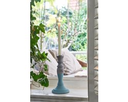 Riviera Maison Formentera Candle Holder - Kandelaar - M - blauw - Hout