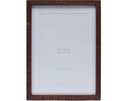 Riviera Maison Fotolijst Naturel - Adrienne 20x30 met Houten Frame - Hout, Glas - (LxBxH) 1x28x38